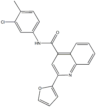 N-(3-chloro-4-methylphenyl)-2-(2-furyl)-4-quinolinecarboxamide,438454-70-7,结构式