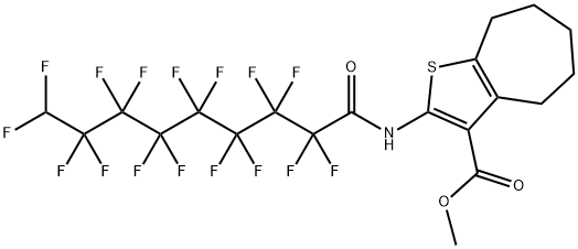 methyl 2-[(2,2,3,3,4,4,5,5,6,6,7,7,8,8,9,9-hexadecafluorononanoyl)amino]-5,6,7,8-tetrahydro-4H-cyclohepta[b]thiophene-3-carboxylate 化学構造式