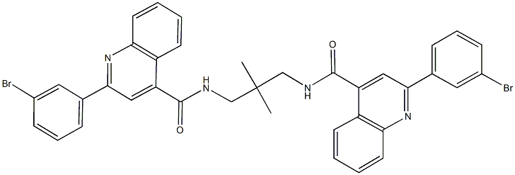 2-(3-bromophenyl)-N-[3-({[2-(3-bromophenyl)-4-quinolinyl]carbonyl}amino)-2,2-dimethylpropyl]-4-quinolinecarboxamide Structure