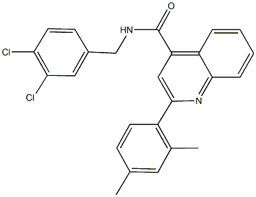 N-(3,4-dichlorobenzyl)-2-(2,4-dimethylphenyl)-4-quinolinecarboxamide Struktur