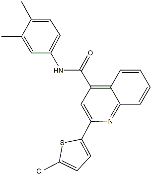 2-(5-chloro-2-thienyl)-N-(3,4-dimethylphenyl)-4-quinolinecarboxamide Structure