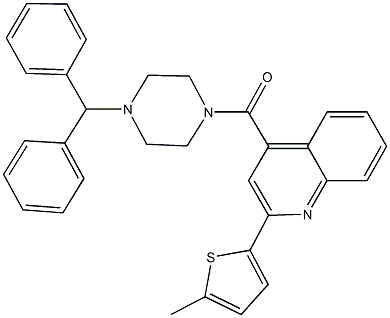 4-[(4-benzhydryl-1-piperazinyl)carbonyl]-2-(5-methyl-2-thienyl)quinoline,438456-14-5,结构式