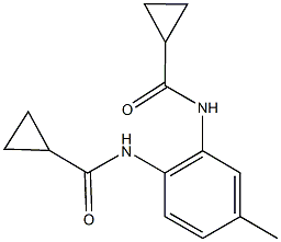 N-{2-[(cyclopropylcarbonyl)amino]-5-methylphenyl}cyclopropanecarboxamide Struktur