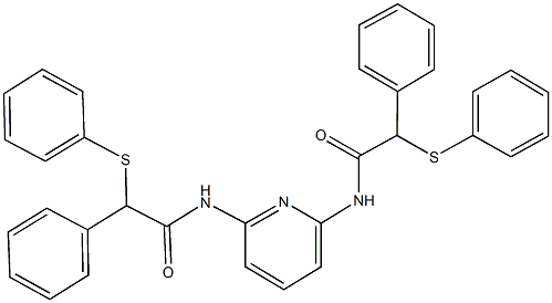 2-phenyl-N-(6-{[phenyl(phenylsulfanyl)acetyl]amino}-2-pyridinyl)-2-(phenylsulfanyl)acetamide Structure