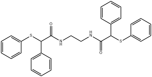 2-phenyl-N-(2-{[phenyl(phenylsulfanyl)acetyl]amino}ethyl)-2-(phenylsulfanyl)acetamide Struktur