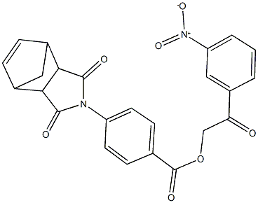 2-{3-nitrophenyl}-2-oxoethyl 4-(3,5-dioxo-4-azatricyclo[5.2.1.0~2,6~]dec-8-en-4-yl)benzoate Structure