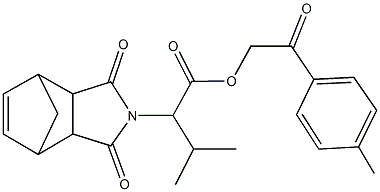 2-(4-methylphenyl)-2-oxoethyl 2-(3,5-dioxo-4-azatricyclo[5.2.1.0~2,6~]dec-8-en-4-yl)-3-methylbutanoate,438462-01-2,结构式