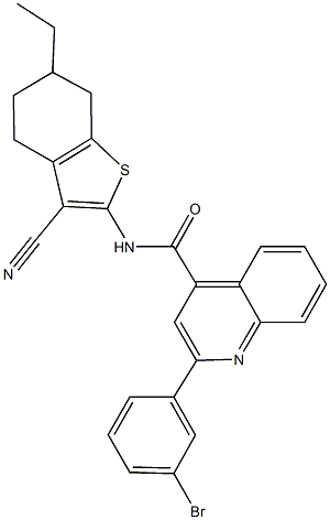 2-(3-bromophenyl)-N-(3-cyano-6-ethyl-4,5,6,7-tetrahydro-1-benzothiophen-2-yl)-4-quinolinecarboxamide|