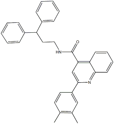 2-(3,4-dimethylphenyl)-N-(3,3-diphenylpropyl)-4-quinolinecarboxamide Struktur