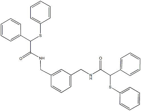 2-phenyl-N-[3-({[phenyl(phenylsulfanyl)acetyl]amino}methyl)benzyl]-2-(phenylsulfanyl)acetamide Structure