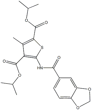 438463-37-7 diisopropyl 5-[(1,3-benzodioxol-5-ylcarbonyl)amino]-3-methyl-2,4-thiophenedicarboxylate