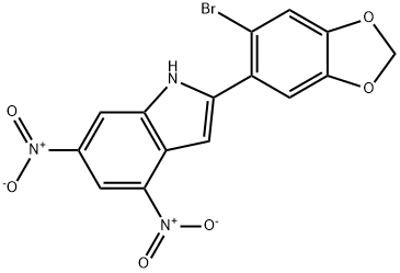 2-(6-bromo-1,3-benzodioxol-5-yl)-4,6-dinitro-1H-indole 化学構造式