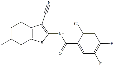 438463-96-8 2-chloro-N-(3-cyano-6-methyl-4,5,6,7-tetrahydro-1-benzothien-2-yl)-4,5-difluorobenzamide