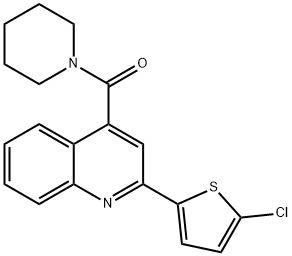 2-(5-chloro-2-thienyl)-4-(1-piperidinylcarbonyl)quinoline 化学構造式