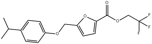 2,2,2-trifluoroethyl 5-[(4-isopropylphenoxy)methyl]-2-furoate Structure
