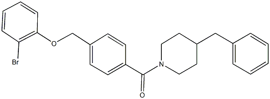 4-benzyl-1-{4-[(2-bromophenoxy)methyl]benzoyl}piperidine Struktur