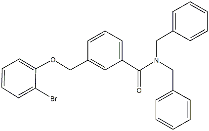 N,N-dibenzyl-3-[(2-bromophenoxy)methyl]benzamide Structure