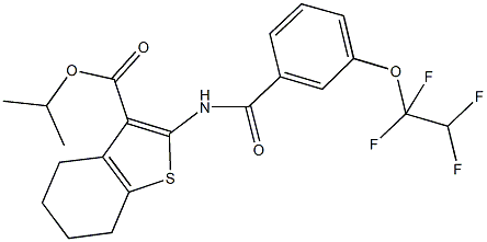 isopropyl 2-{[3-(1,1,2,2-tetrafluoroethoxy)benzoyl]amino}-4,5,6,7-tetrahydro-1-benzothiophene-3-carboxylate Structure