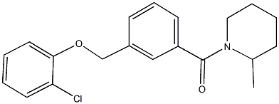 2-chlorophenyl 3-[(2-methyl-1-piperidinyl)carbonyl]benzyl ether Structure