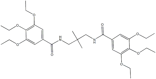 N-{2,2-dimethyl-3-[(3,4,5-triethoxybenzoyl)amino]propyl}-3,4,5-triethoxybenzamide 化学構造式