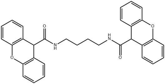 N-{4-[(9H-xanthen-9-ylcarbonyl)amino]butyl}-9H-xanthene-9-carboxamide Struktur