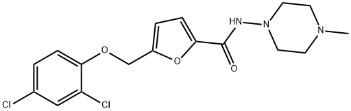 5-[(2,4-dichlorophenoxy)methyl]-N-(4-methyl-1-piperazinyl)-2-furamide Struktur