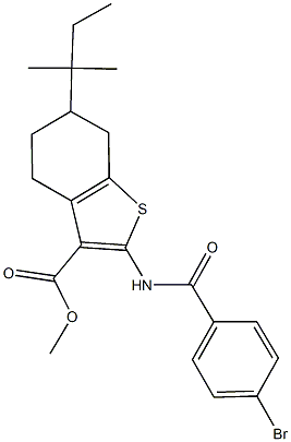 438467-06-2 methyl 2-[(4-bromobenzoyl)amino]-6-tert-pentyl-4,5,6,7-tetrahydro-1-benzothiophene-3-carboxylate