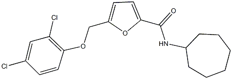 N-cycloheptyl-5-[(2,4-dichlorophenoxy)methyl]-2-furamide Struktur