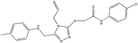 2-{[4-allyl-5-(4-toluidinomethyl)-4H-1,2,4-triazol-3-yl]sulfanyl}-N-(4-chlorophenyl)acetamide 化学構造式