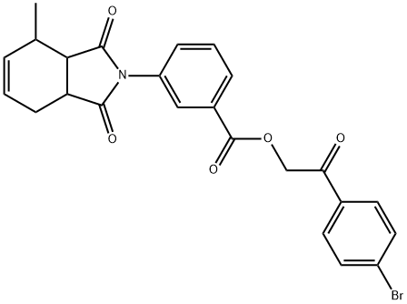 2-(4-bromophenyl)-2-oxoethyl 3-(4-methyl-1,3-dioxo-1,3,3a,4,7,7a-hexahydro-2H-isoindol-2-yl)benzoate Structure