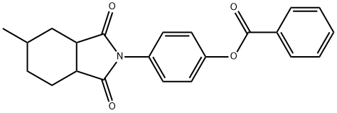 4-(5-methyl-1,3-dioxooctahydro-2H-isoindol-2-yl)phenyl benzoate Struktur