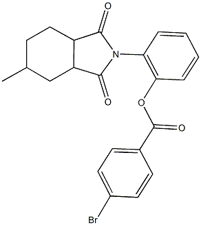 2-(5-methyl-1,3-dioxooctahydro-2H-isoindol-2-yl)phenyl 4-bromobenzoate Struktur