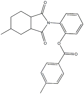 2-(5-methyl-1,3-dioxooctahydro-2H-isoindol-2-yl)phenyl 4-methylbenzoate 化学構造式