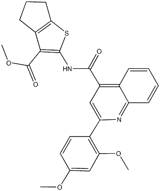 methyl 2-({[2-(2,4-dimethoxyphenyl)-4-quinolinyl]carbonyl}amino)-5,6-dihydro-4H-cyclopenta[b]thiophene-3-carboxylate Structure