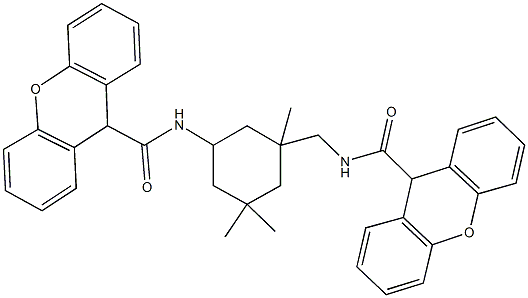 N-(3,3,5-trimethyl-5-{[(9H-xanthen-9-ylcarbonyl)amino]methyl}cyclohexyl)-9H-xanthene-9-carboxamide,438471-56-8,结构式