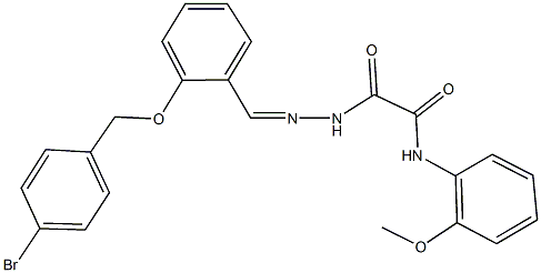 2-(2-{2-[(4-bromobenzyl)oxy]benzylidene}hydrazino)-N-(2-methoxyphenyl)-2-oxoacetamide 化学構造式