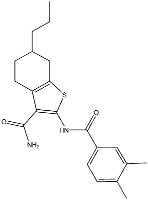2-[(3,4-dimethylbenzoyl)amino]-6-propyl-4,5,6,7-tetrahydro-1-benzothiophene-3-carboxamide|