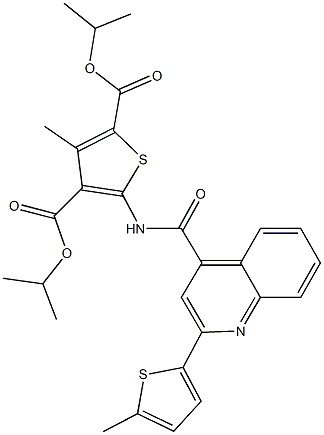 diisopropyl 3-methyl-5-({[2-(5-methyl-2-thienyl)-4-quinolinyl]carbonyl}amino)-2,4-thiophenedicarboxylate 化学構造式