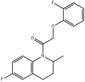 6-fluoro-1-[(2-fluorophenoxy)acetyl]-2-methyl-1,2,3,4-tetrahydroquinoline,438472-82-3,结构式