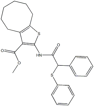 methyl 2-{[phenyl(phenylsulfanyl)acetyl]amino}-4,5,6,7,8,9-hexahydrocycloocta[b]thiophene-3-carboxylate Structure