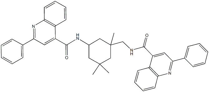 2-phenyl-N-[3,3,5-trimethyl-5-({[(2-phenyl-4-quinolinyl)carbonyl]amino}methyl)cyclohexyl]-4-quinolinecarboxamide Struktur