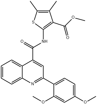 methyl 2-({[2-(2,4-dimethoxyphenyl)-4-quinolinyl]carbonyl}amino)-4,5-dimethyl-3-thiophenecarboxylate Structure