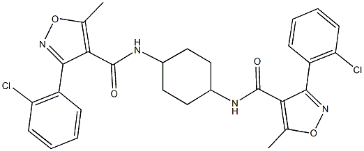 3-(2-chlorophenyl)-N-[4-({[3-(2-chlorophenyl)-5-methyl-4-isoxazolyl]carbonyl}amino)cyclohexyl]-5-methyl-4-isoxazolecarboxamide,438473-10-0,结构式