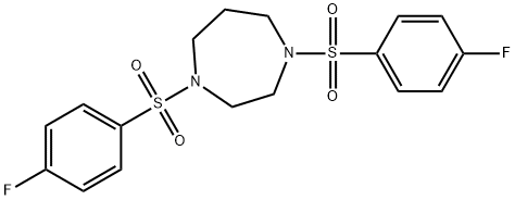 1,4-bis[(4-fluorophenyl)sulfonyl]-1,4-diazepane Struktur