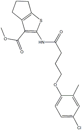 methyl 2-{[4-(4-chloro-2-methylphenoxy)butanoyl]amino}-5,6-dihydro-4H-cyclopenta[b]thiophene-3-carboxylate Structure