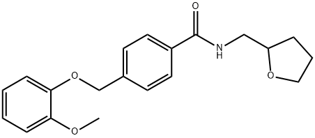 4-[(2-methoxyphenoxy)methyl]-N-(tetrahydro-2-furanylmethyl)benzamide 化学構造式