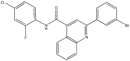 2-(3-bromophenyl)-N-(4-chloro-2-fluorophenyl)-4-quinolinecarboxamide 结构式