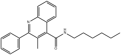 N-hexyl-3-methyl-2-phenylquinoline-4-carboxamide Structure