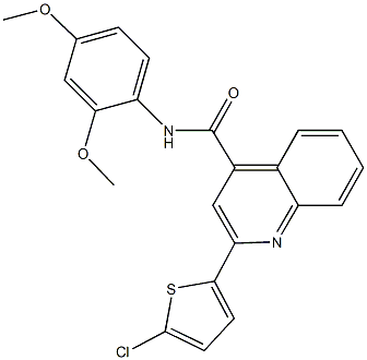 2-(5-chloro-2-thienyl)-N-(2,4-dimethoxyphenyl)-4-quinolinecarboxamide 结构式