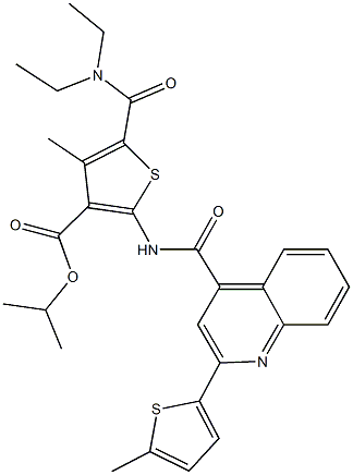 isopropyl 5-[(diethylamino)carbonyl]-4-methyl-2-({[2-(5-methyl-2-thienyl)-4-quinolinyl]carbonyl}amino)-3-thiophenecarboxylate Structure